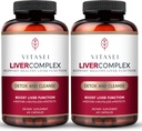 VITASEI Liver Cleanse Detox & Repair, Liver Complex W/Milk Thistle Extract, Garcinia, Curcumin C3, Support Herbal Dietary Supplement, Detox Formula for Women & Men, 60 Capsule (Pack of 2)