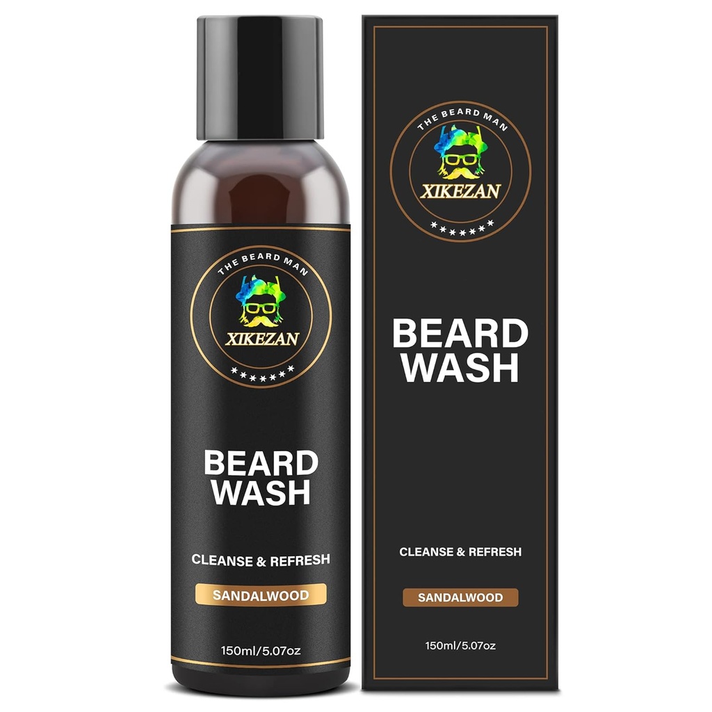 XIKEZAN Bart Wash Shampoo w/Natural Biotin Argan & Jojoba Öle tief reinigt Glatte weichen & Stärken,Weihnachten Stocking Stuffers Vater Tag Geschenke für Männer Ihn Papa Freund Ehemann