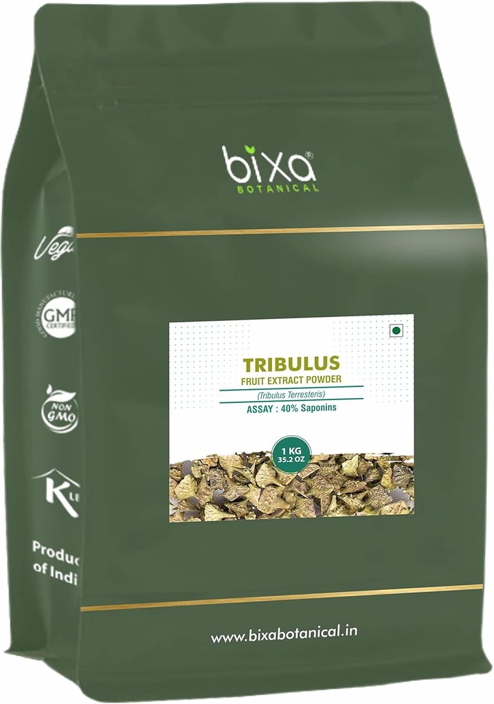 bixa BOTANICAL Gokhru/Tribulus (Tribulus Terresteris) Trockenextrakt - 40% Saponine von Gravimetrie | Packung von 1 | Unterstützt Genito-Urinary Health & Muskelaufbau