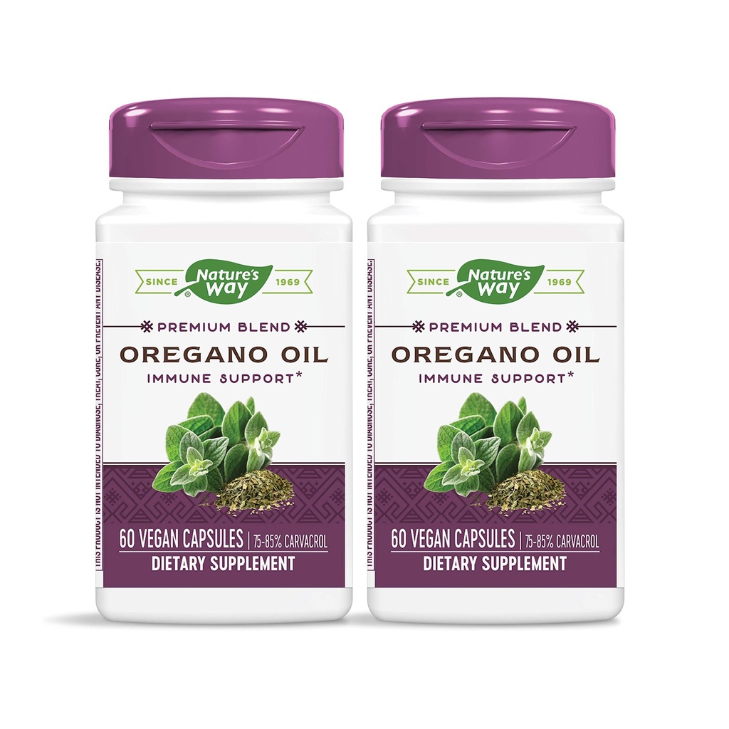 Nature's Way Oregano Öl 75-85% Carvacrol pro Kapsel, Vegetarisch, 60 vegetarische Kapseln, Pack von 2