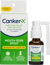 Canker-X Mouth Sore Spray, Oral Pain Relief von Canker Sores, Burns & More, No Burning & Numbing, Benzocaine-Free & Alcohol-Free Mund Ulcer Behandlung, Targeted Spray Nozzle, 0.51 Fl. Oz.