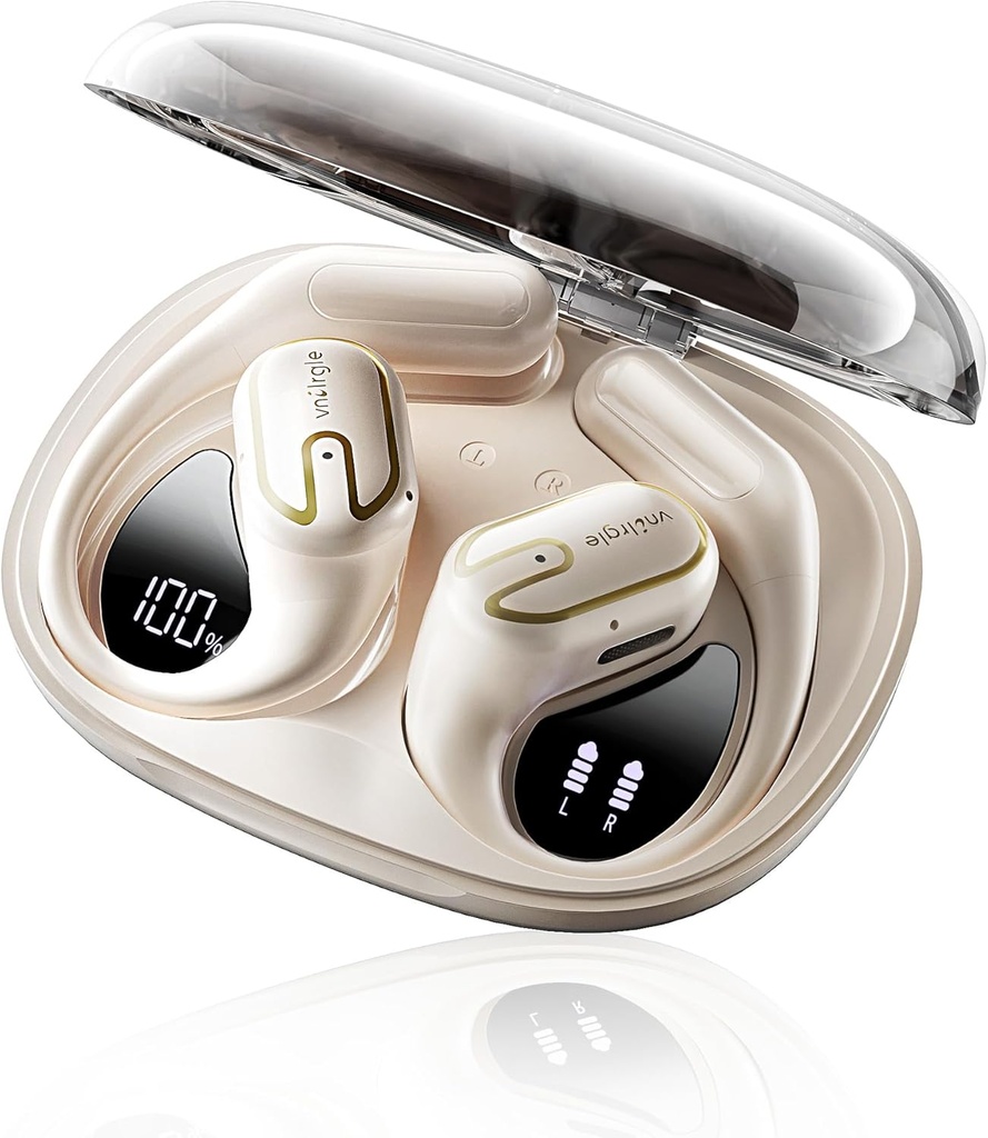 Open Ear Kopfhörer Earbuds Wireless - 5.4 Bluetooth Ear Buds mit LED Digital Display IPX7 Wasserdicht, drahtlose Kopfhörer Touch Control Air Conduction Stereo Sound mit 18.2mm Treiber 80H Playtime