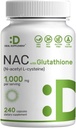 DEAL SUPPLEMENT NAC Supplement (N-Acetyl Cystein) 1000mg Pro Servieren mit reduziertem Glutathion, 240 Kapseln – Antioxidans Unterstützung für Immungesundheit, Lung, & Liver Funktion