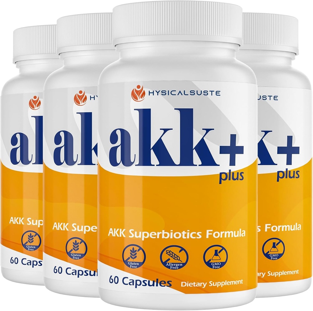 Akk+ Superbiotics - 20 Billion Afu Akkermansia Probiotic mit Milchdistel, Taraxasterol, GLP1-Ergänzung, für Antioxidans, Gut, Hautgesundheit, 240 Zähler
