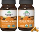 INDE ORGANIQUE Curcumine curcuma avec poivre noir - supplément à base de plantes, soutien joint et système immunitaire, supplément à racine entière, Trikatu, USDA certifié biologique - 180 capsules