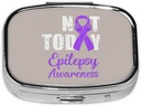 Nicht heute Epilepsie Bewusstsein Ribbon Square Mini Pille Fall Reisen Medizin Organizer tragbare Komponenten Metall Pille Box