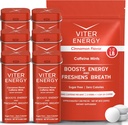 Viter Energy Original Caffeine Mints Cinnamon Flavor 6 Pack und 1/2 Pound Bulk Bag Bundle - 40mg Koffein, B Vitamine, Sugar Free, Vegan, Powerful Energy Booster für Fokus und Alertness