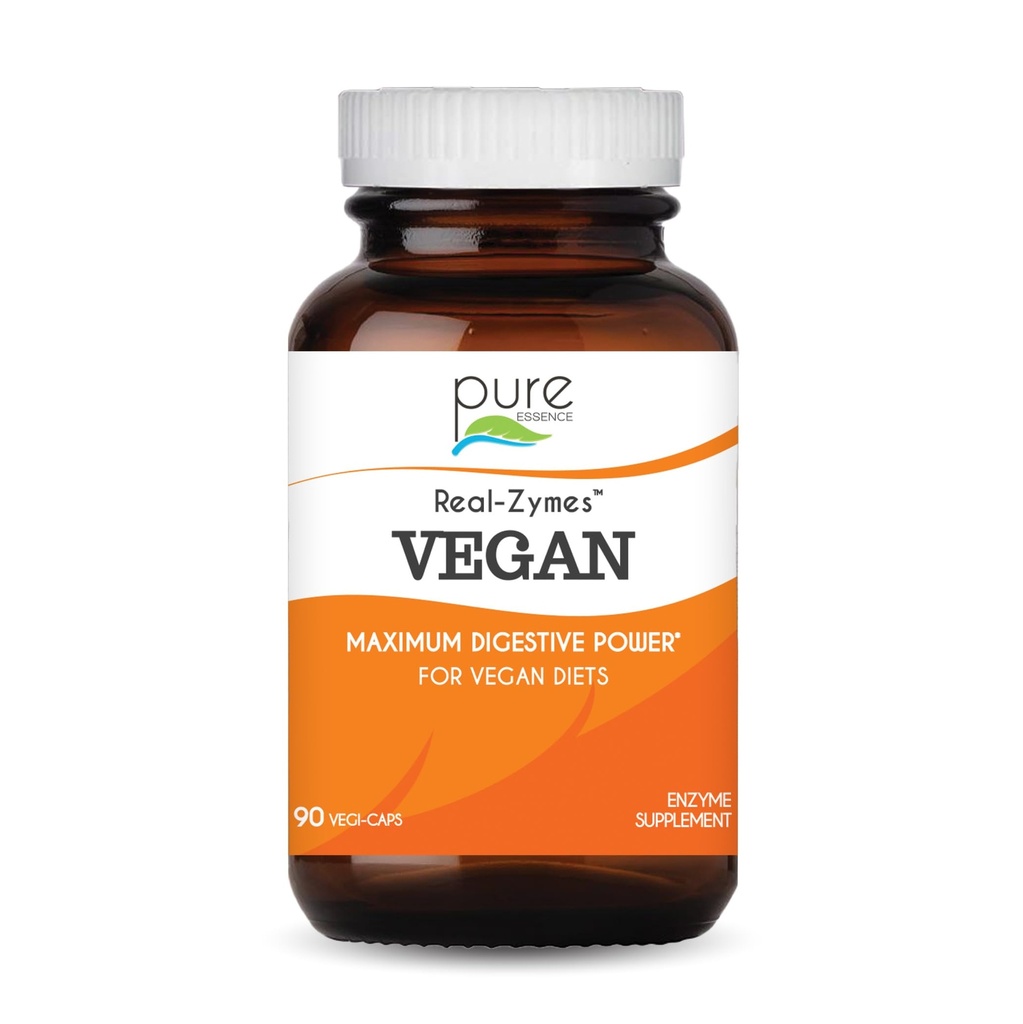 Real-Zymes™ VEGAN Digestive Enzymes Supplement with Probiotics for Better Digestion - Natural Support for Relief of Bloating, Gas, Belching, Diarrhea, Constipation, IBS, etc. - 90 Caps