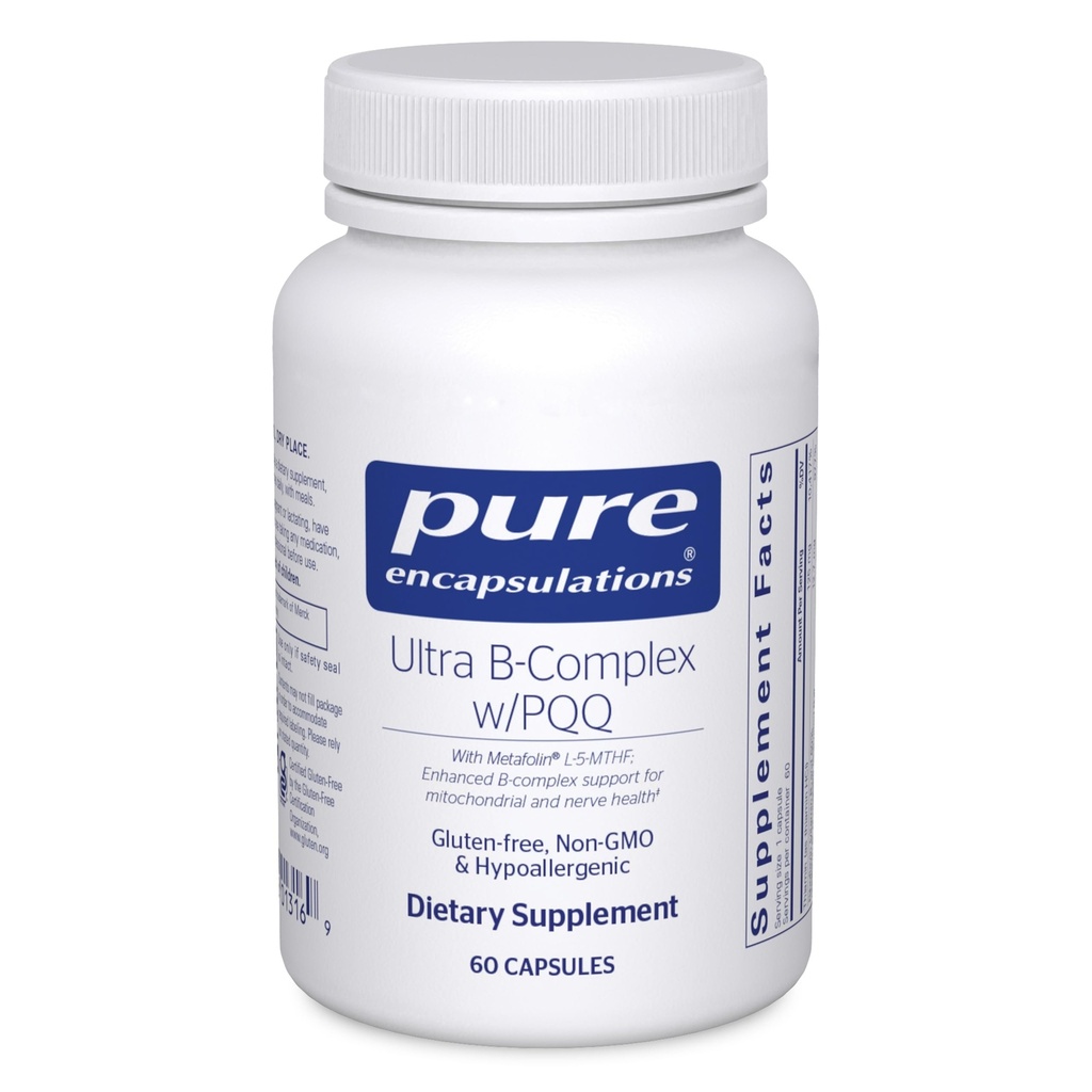 Encapsulations pures Ultra B-Complexe avec supplément de vitamine B pour soutenir la santé des nerfs, des cellules, de la méthylation et des mitochondriaux*