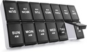 Sukuos Weekly Pill Organizer 2 fois par jour, 7 jours Pill Box AM PM Grand quotidien Pill Case Vitamine Organizer Pill Container pour les vitamines, huiles de poisson, suppléments