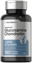 Horbäach Glucosamine Chondroitin | Plus MSM & Turmeric | 180 Beschichtete Caplets | Non-GMO, Glutenfreie Ergänzung