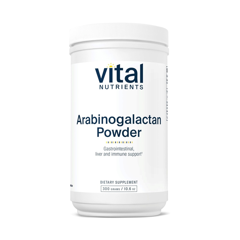 Vital Nährstoffe Arabinogalactan Pulver - Vegan Prebiotic Fiber Supplement für GI Gesundheit, Leber und Immununterstützung* - Gluten, Dairy, Soy Free - Non-GMO - 300g