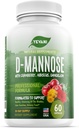 100% reine D-Mannose Kapseln 1000 mg mit Cranberry, Hibiscus und Dandelion Extrakt, Fast Acting Professional UTI Prävention Formel für Urinary Tract Gesundheit und Blasenunterstützung