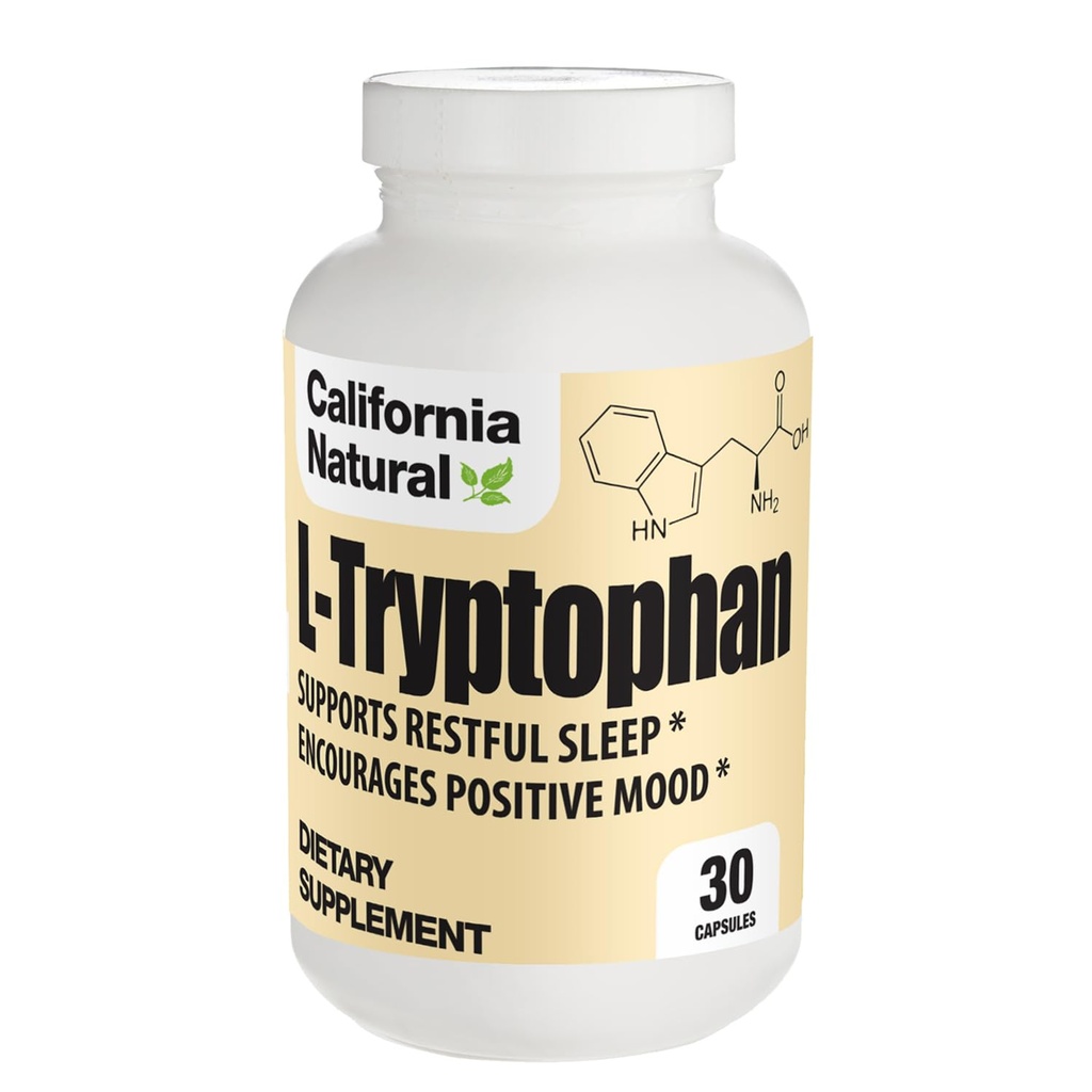 California L-Tryptophane naturel 500 Mg Capsules, 30 Nombre