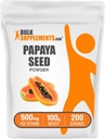BulkSupplements.com Poudre de graines de papaye - Carica Papaya Seed, supplément nutritionnel, pour le soutien digestif et gluant - sans gluten, 500mg par portion, 100g (3,5 oz) (paquet de 1)