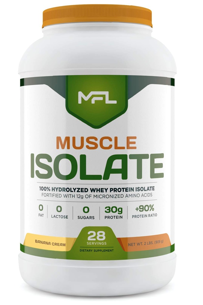 MFL 100% Isolé Protéine l 30g de Protéine l 12g Acides aminés l Keto Friendly l Low Carbs l 2 lbs.
