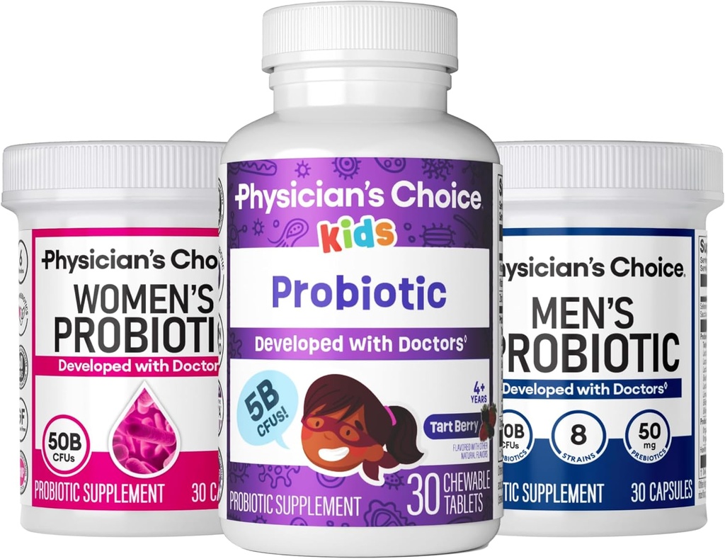 Ensemble familial probiotique - Probo pour femmes(30ct) + Probo pour enfants(30ct) + Probo pour hommes(30ct)