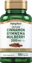 Piping Rock Ceylan Cinnamon Gymnema Mulberry Complex (en anglais seulement) 2000mg (en anglais seulement) 180 Capsules (en anglais seulement) Supplément à base de plantes (en anglais seulement) Extrait concentré (en anglais seulement)