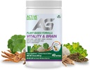 Vitalität & Brain Pulver, Mischung aus synergistischen Kräutern, Lion's Mane, Ginkgo und Gemüse, pflanzliche Formel, keine Füllstoffe, kein Zucker hinzugefügt - 40 Portionen