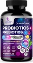 Probiotiques pour les femmes et les hommes 60 milliards CFU - 10 souches avec Lactobacillus, Probiotiques de santé digestif Gut et supplément de soutien immunitaire, soutient Constipation occasionnelle, gaz et ballonnement - 60 capsules