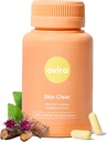 Ovira Skin Clear mit ZINCBRIGHT - 60 Kapseln für klare und glänzende Haut | Rosacea & Hormonelle Akne Behandlung mit Vitamin C | Unterstützung Collagen Produktion | Akne Ergänzungen für Frauen & Männer - Packung von 1