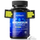 Magnesium 7 Complex Supplement mit Glycinate Citrate Malate Chelate Taurate Orotate Aspartate, Kapseln mit Zink, Vitamin D3 & B6 für Schlaf, Muskelentlastung, 60 Kapseln