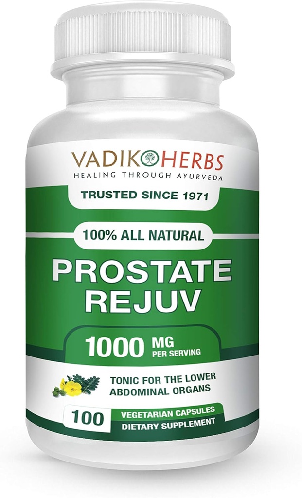 Certified Organic Vadik Herbs Prostate Rejuv Kräuter Nahrungsergänzung | Fördert gesunde Prostata Gesundheit und Reduziert verwandte Symptome, unterstützt normale Prostata Arbeitsweise (1 Pack)