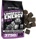 Bully Max 2-in-1 Anti-Aging Multivitamin Chews - Senior Dog Food Supplement for Vitality, Immunität, Joint Support with Postbiotics - Adult Dog Vitamins for Small & Large Breeds - 75 Tasty Soft Chews