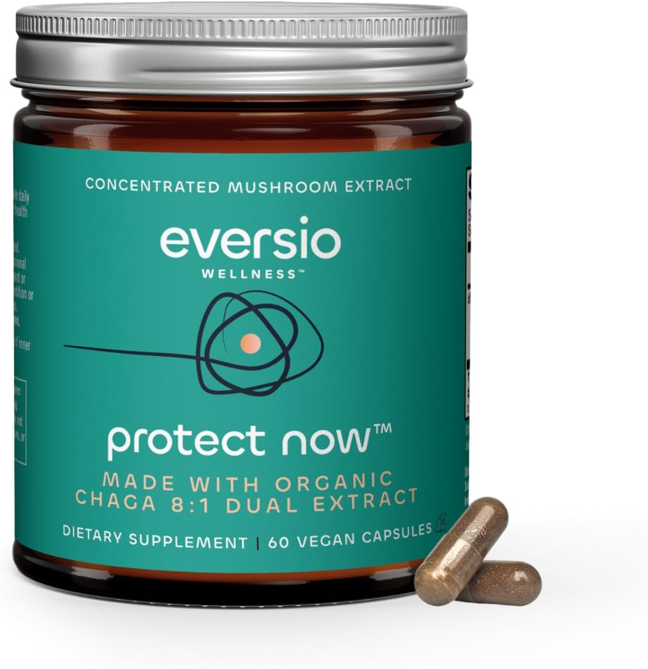 Jetzt schützen Organic Chaga Mushroom Supplement - 8:1 Dual Extract in 60 Vegan Kapseln (450mg) 60 Portionen – Bio Wild-Harvested Chaga