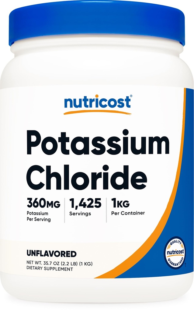 Nutricost Kalium Chloride Pulver 1kg - Glutenfrei, nicht GMO
