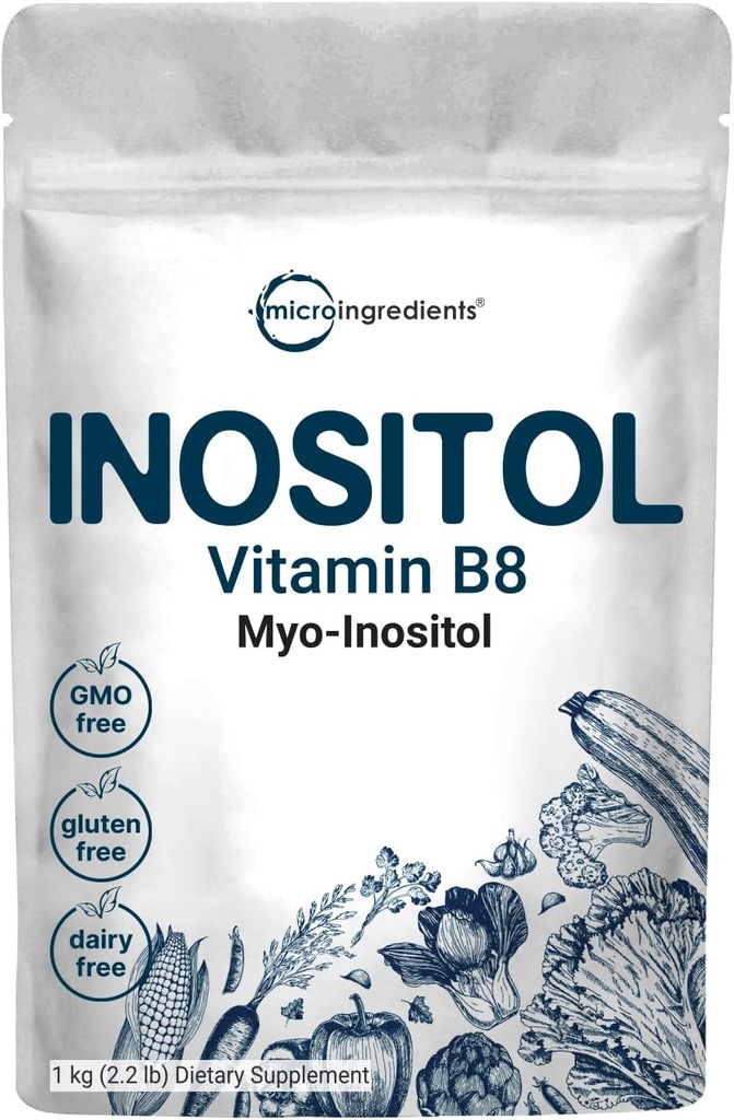 Micro Ingredients Myo-Inositol Powder, 2.2lb (1666 Servierungen) | Inositol Ergänzung für Frauen | Unterstützt Hormonal Balance & Ovarian Gesundheit | Non-GMO, Vegan, Filler-Free