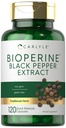 Carlyle Bioperine 10mg | 120 Kapseln | Non-GMO & Gluten Free | Sourced from Black Pepper Extract | Unterstützt Curcumin Powder Absorption