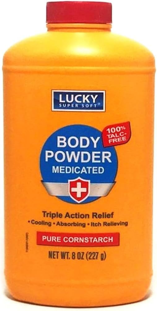 Lucky Super weiche medizinische Körperpulver, 8-oz., Beruhigt Itch, kühlt Haut, absorbiert Feuchtigkeit, Dries Oozing von Gift Ivy, Eiche, Sumac
