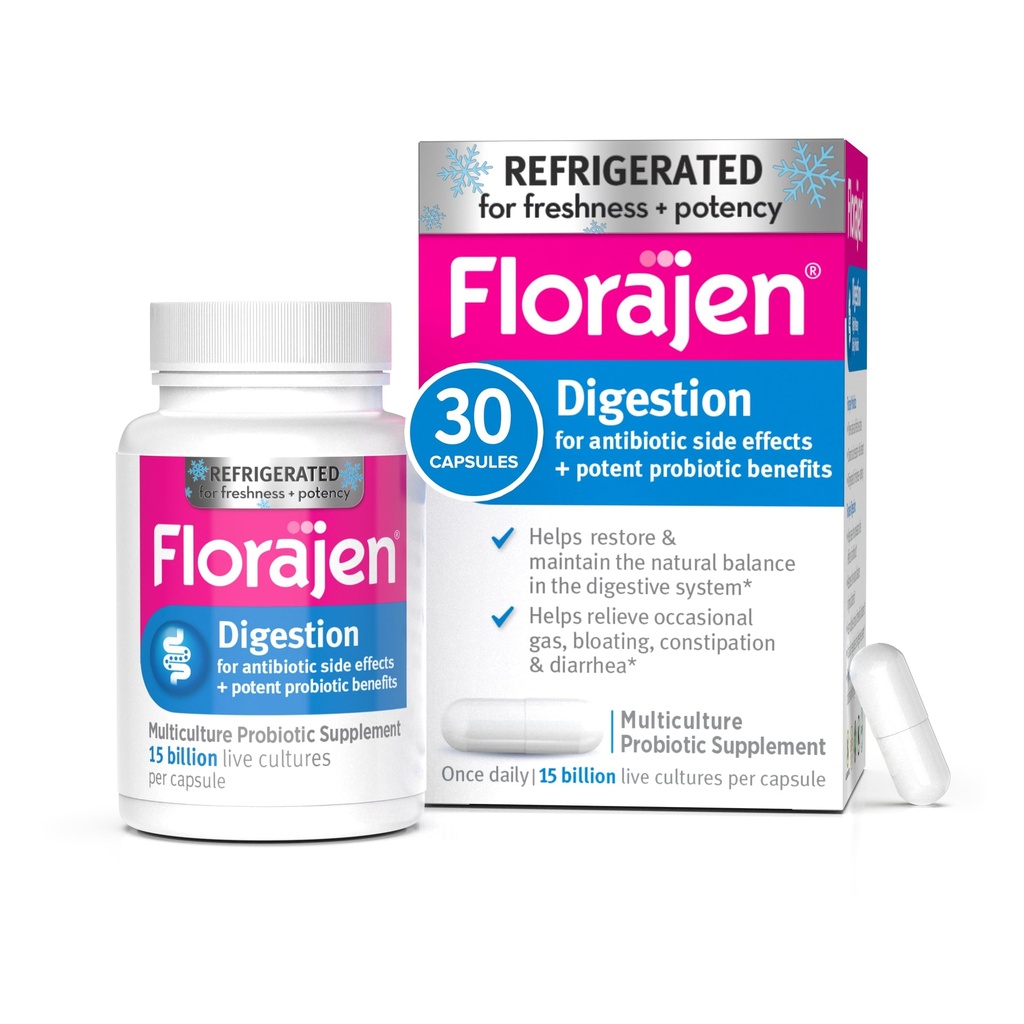Florajen Digestion Probiotics, Gut Health Supplement mit Genuss und Bloating Relief für Erwachsene, 30 Graf (gekühlt)