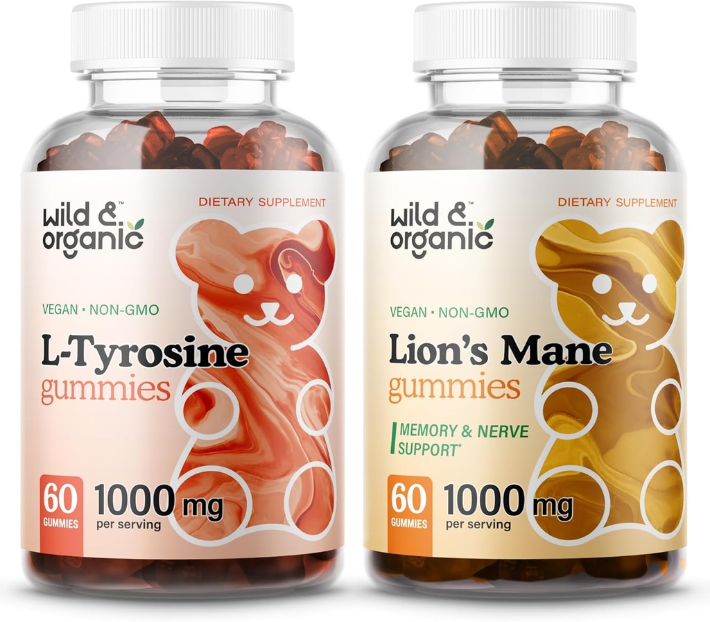 Wild & Organic L-Tyrosine Gummis & Lion's Mane Gummis
