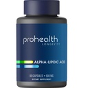 ProHealth Alpha Lipoic Acid High Potency 1000mg favorise le métabolisme, la peau plus jeune et l'énergie cellulaire. Lutte contre la fatigue et le brouillard cérébral. 30 Servitures.