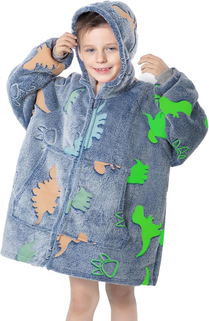 MeMoreCool Tragbare Decke Kids Blanket Hoodie, Kapuzendecke Kids Comfy Blanket Sweatshirt, Kleinkind Blanket mit Kapuze