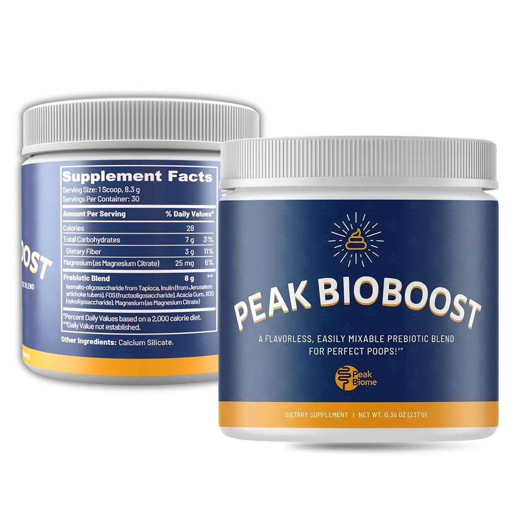 Peak BioBoost - Prebiotic Fiber Supplement - Flavorless Digestive Nutritional Supplements - Einfach zu lösen Prebiotic Powder - No Gluten, Soy oder Dairy - 1 Monat Versorgung - 30 Portionen