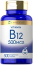 Carlyle Vitamin B-12 500mcg | 300 Tabletten | Vegetarisch, Non-GMO, Glutenfreie Ergänzung