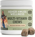 Asher House Wellness Dog Multivitamin Chews - Hunde-Vitamine und Ergänzungen, Soft Chew für Hunde mit Probiotika, Flaxseed, Colostrum - Umfassende Gesundheitsunterstützung von Welpen bis Senior, 120 Chews