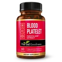 Bonté à base de plantes Papaya Leaf Capsules de plaquettes de sang - 60/600mg 20x Strength - Blood Platelet, Marrow os, Immune Support - Formule de nettoyage du sang - Remède à base de plantes - Fabriqué aux États-Unis