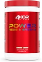 4KOR Fitness Power Reds & Greens: ein Energizing Greens Drink aus Antioxidant-Rich Superfoods, Glutenfrei und vegetarisch, 30 Servietten (1 Flasche)