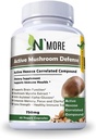 N' MORE Six Active Mushroom Defense Dietary Supplement Supports Immune Health 60 Veggie Capsules 750 mg