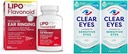 Lipo-Flavonoid Tinnitus Relief Ohr Gesundheit Vitamine 100 Kapseln & Klare Augen Sensitive Augentropfen 0.5 Oz 2 Pack Bundle