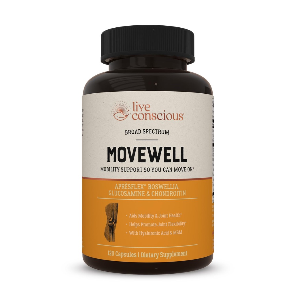 Live Conscious Glucosamine Chondroitin mit MSM, Hyaluronsäure und mehr - MoveWell Joint Health Supplement