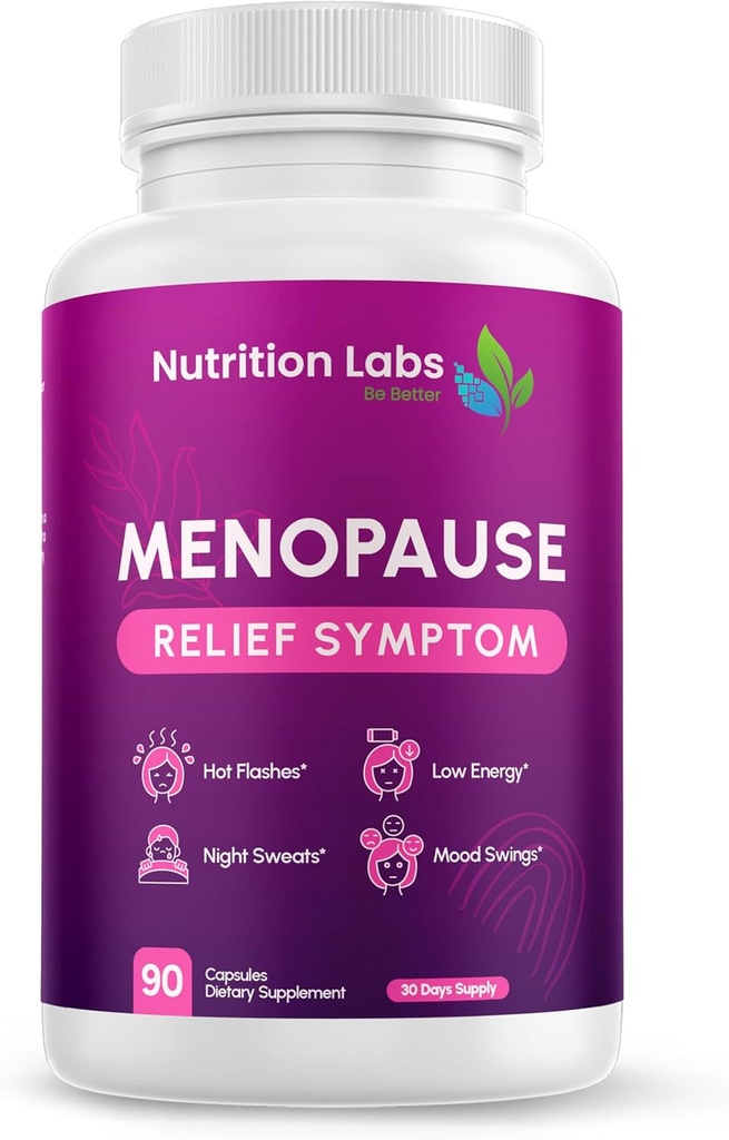 Supplément de soulagement et de soutien pour les symptômes de la ménopause pour les femmes, la technologie MAKTrek Ingrédients végans prouvés cliniquement fournir le soulagement de la ménopause, les sueurs nocturnes et le soulagement du flash chaud, sans médicament et non-OGM. 90 CT