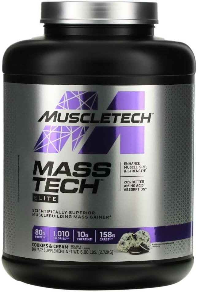 MuscleTech Mass-TechTM Elite, Cookies et Crème, 6 livres (2,72 kg)