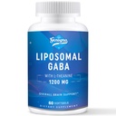 GABA with L-Theanine Supplement 1200mg - High Bioavailable Liposomal GABA Supplements, 60 Capsules for Adults