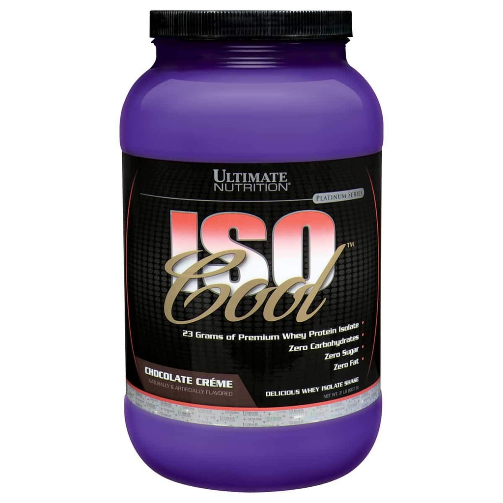 Ultimate Nutrition ISO Cool Whey Isolate Protein Powder - Keto Friendly - Zucker, Kohle und Fettfrei - 23 Gramm Protein pro Servierung, Schokolade, 2 Pfund