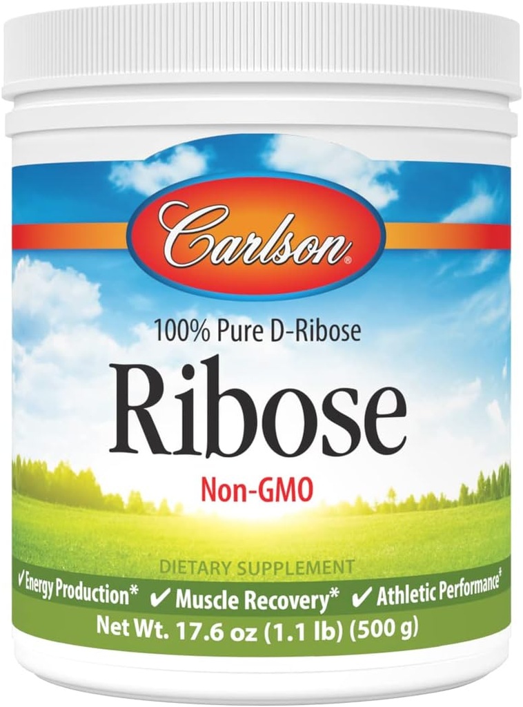 Carlson - Ribose, 100% reine D-Ribose, Non-GMO, Energieproduktion, Muskel-Recovery & Athletic Performance, 17.6 Unze (500 g)